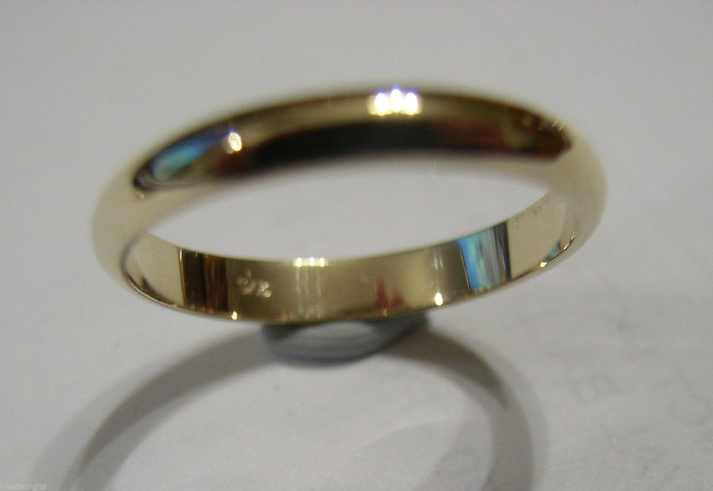 Genuine Solid 9ct 9kt Yellow, Rose or White Gold Wedding Band Ring Size O 3mm Wide