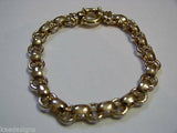 Kaedesigns Genuine New 20cm 9ct Yellow, Rose or White Gold Solid Square Oval Belcher Bracelet