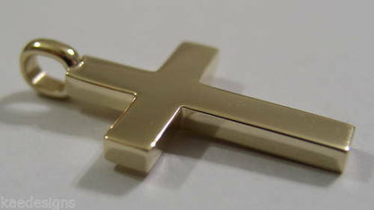Kaedesigns New  Full Solid New 9ct 375 Yellow, Rose or White Gold Plain Cross Pendant
