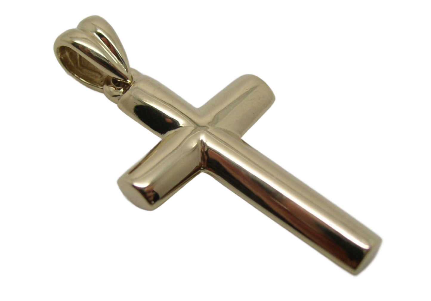 Genuine New Genuine 9ct 9kt Yellow, Rose or White Gold Heavy Plain Cross Pendant 343