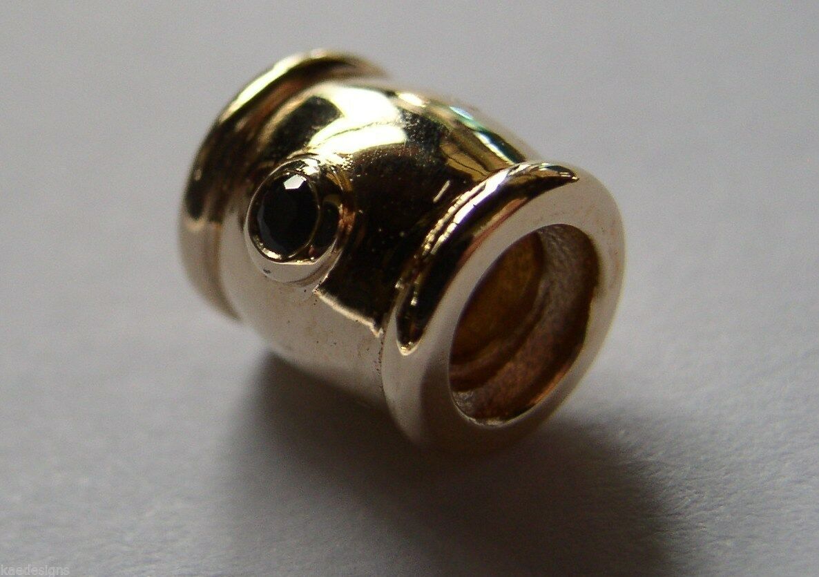 Kaedesigns Genuine 9ct 9k Yellow, Rose or White Gold Blue Sapphire Bead For Charm Bracelet