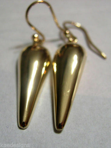 Kaedesigns Genuine 9ct 9kt Solid Yellow, Rose Or White Gold Half Tear Drop Teardrop Hook Earrings