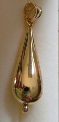 Kaedesigns Genuine 9ct 9k Yellow, Rose or White Gold Long Teardrop Pendant