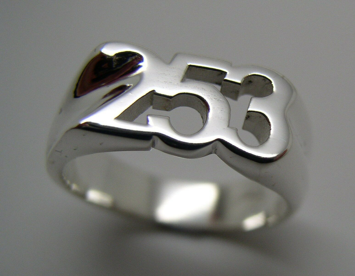 Kaedesigns, Custom Made Sterling Silver Large Ring With Your Choice Of 3 Numbers
