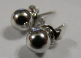 Genuine 14ct White Gold 7mm Stud Ball Earrings With Butterfly Backs