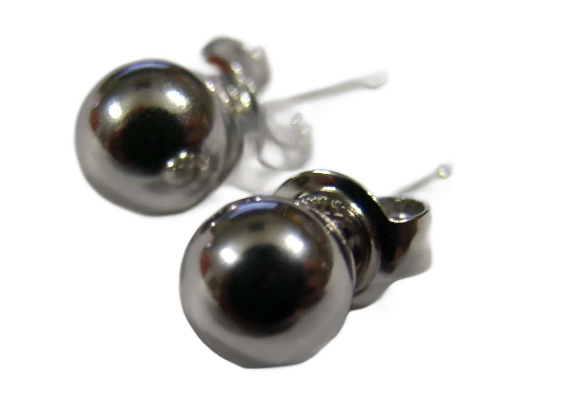 Kaedesigns Genuine 14ct White Gold 4mm Stud Ball Earrings With Butterfly Backs