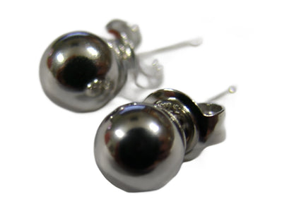 Kaedesigns Genuine 14ct White Gold 4mm Stud Ball Earrings With Butterfly Backs