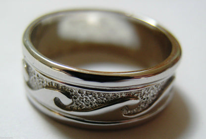 Kaedesigns New Genuine Solid 9ct 9kt Yellow, Rose or White Gold Mens Surf Wave Ring Size X 258