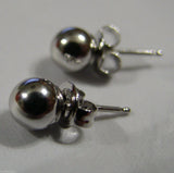 Genuine 14ct White Gold 7mm Stud Ball Earrings With Butterfly Backs