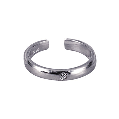 Genuine Sterling Silver Plain CZ Set Toe Ring