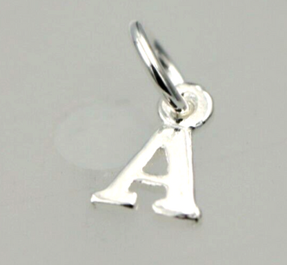 925 Sterling Silver Capital Initials Letter Personalized Tiny Pendant Charm A to Z