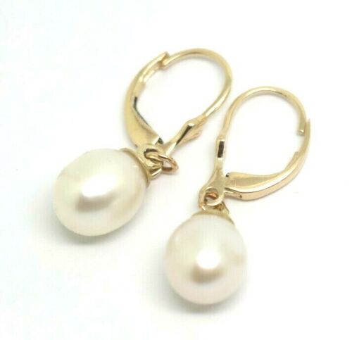 Kaedesigns New 9ct Yellow, Rose or White Gold Oval 11mm x 8mm White Pearl Continental Clip Earrings