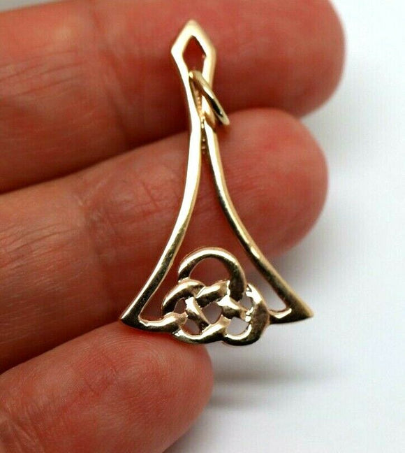 Genuine New 9ct 9K Yellow, Rose or White Gold Celtic Knot Pendant