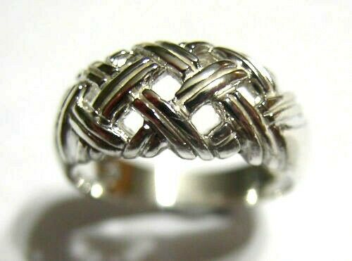Genuine Solid Sterling Silver 925 Weave Dress Ring *Free Express Post In Oz*
