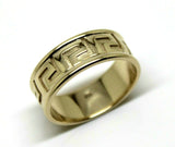 Kaedesigns, Size U Genuine Heavy 9ct 9kt Solid Yellow, Rose or White Gold Greek Key Band Ring