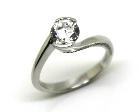 Size N Sterling Silver 7mm Cubic Zirconia Solitaire Ring *Free Express Post Inoz