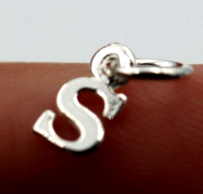 925 Sterling Silver Capital Initials Letter Personalized Tiny Pendant Charm A to Z