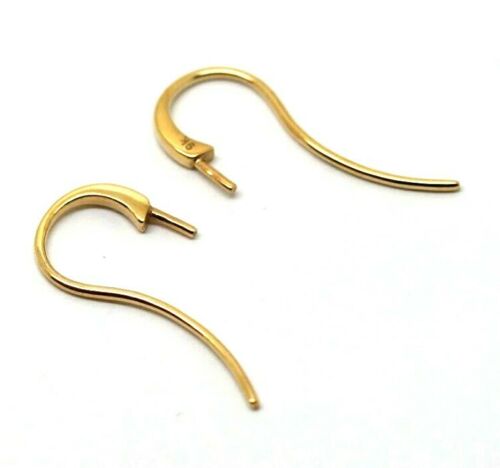 Genuine 9ct Yellow, Rose or White Gold Earring Hooks For Earrings with Pearl pin