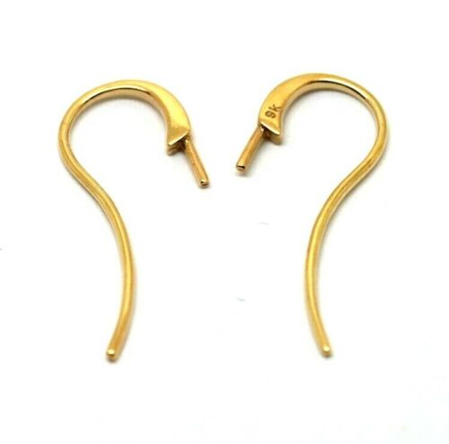 Genuine 9ct Yellow, Rose or White Gold Earring Hooks For Earrings with Pearl pin