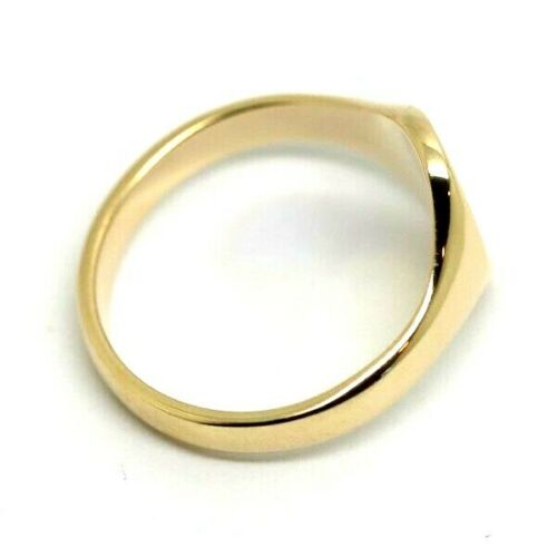 Size G 9ct 9K Yellow Gold Oval Signet Ring 9mm x 7mm + Engraving of 1 initial