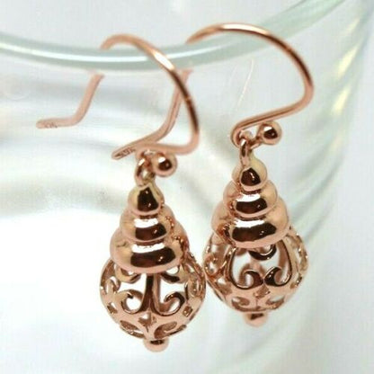 Kaedesigns New 9ct 9k Yellow, Rose or White Gold Dangle Filigree 10mm Hooks Earrings