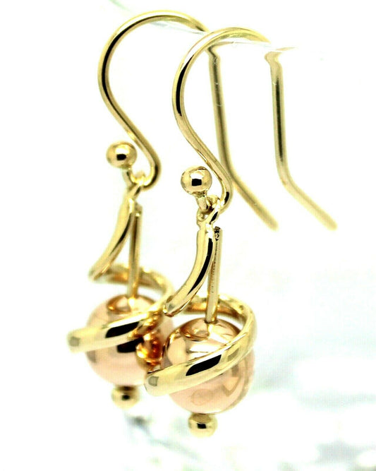 Kaedesigns New Genuine 9ct 9k Yellow & Rose Gold 8mm Swirl Ball Earrings