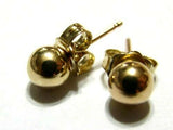 Genuine 9ct Yellow Gold 7mm Stud Ball Earrings