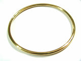 Genuine 9ct Yellow, Rose or White Gold 3mm Wide Hollow Golf Bangle 58mm Diameter
