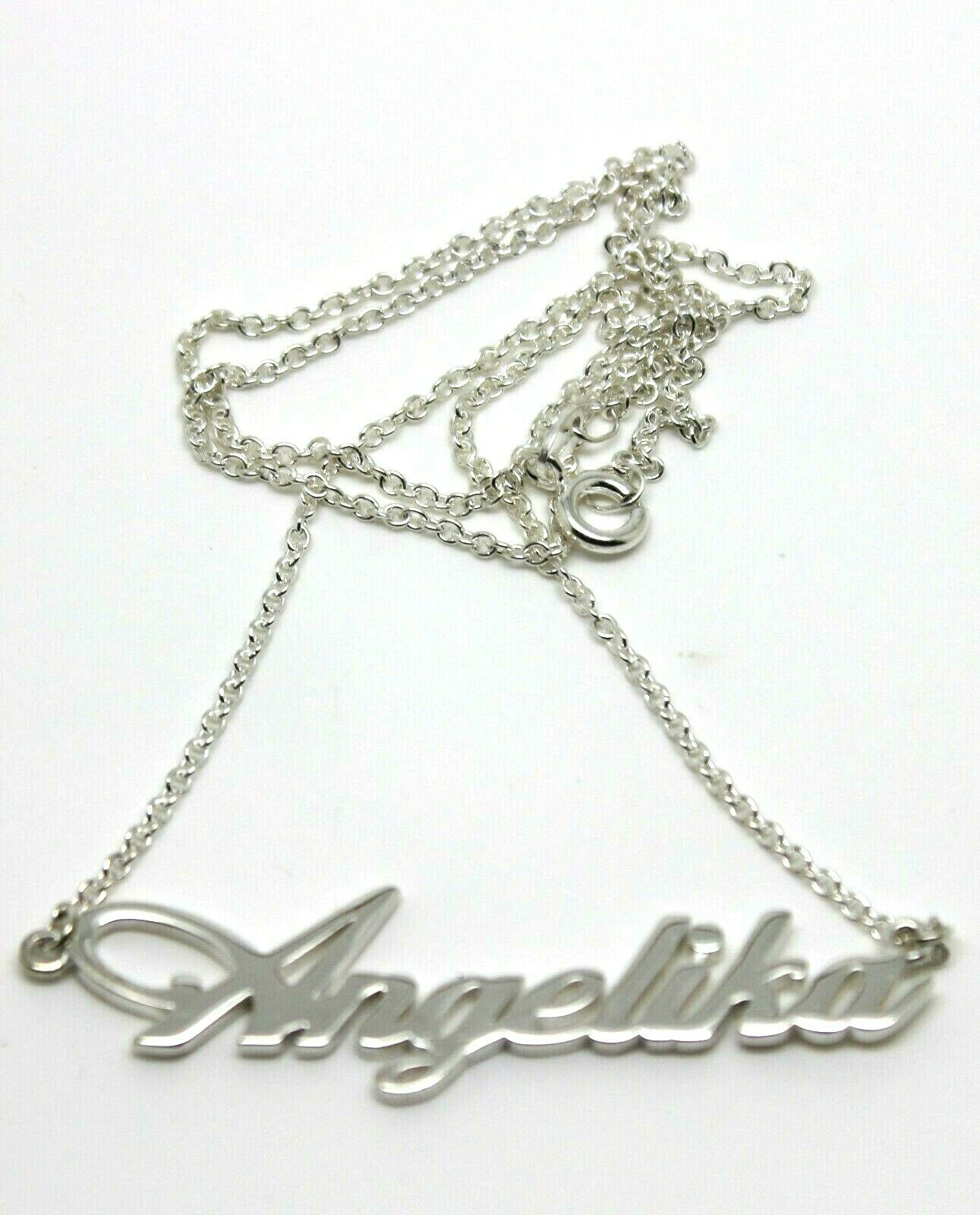 Genuine Sterling Silver Curb Link Or Belcher Chain + Large Name Plate Pendant