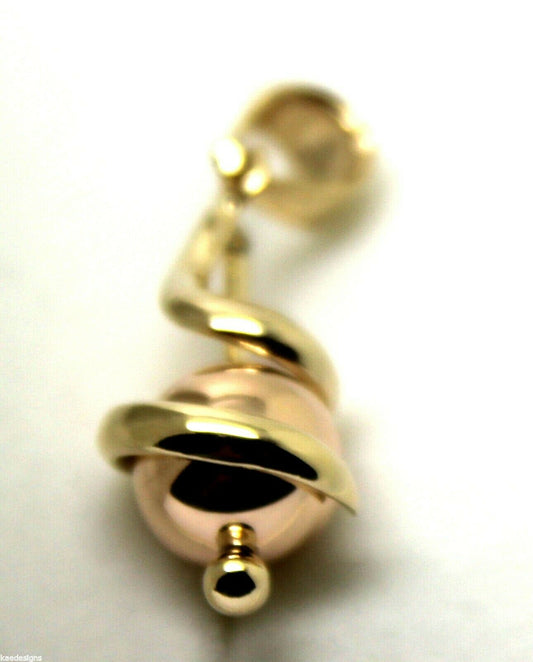 Genuine 9ct 9kt Yellow & Rose Gold 8mm Swirl Ball Pendant