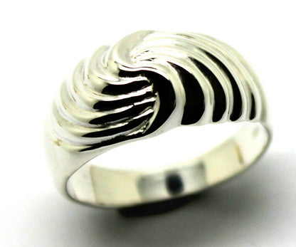 Genuine 9ct Yellow or Rose or White Gold or Sterling Silver Swirl Dress Ring