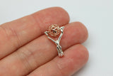 Sterling Silver + 9ct Solid Rose Gold 8mm Filigree Ball Spinner Pendant