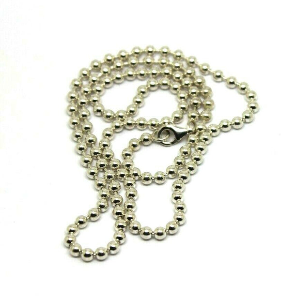 Genuine Sterling Silver Ball Chain Necklace 50cm long 3mm wide balls 11.9 grams