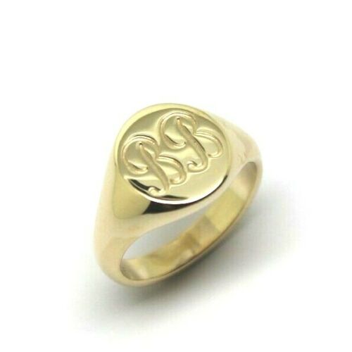 Heavy Solid 9ct 9k Yellow Gold Oval Signet Ring plus engraving in your ...