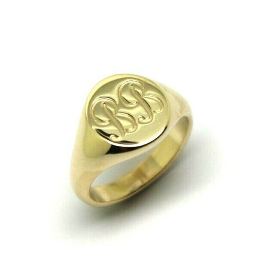 Heavy Solid 9ct 9k Yellow Gold Oval Signet Ring plus engraving in your size