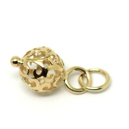 Genuine Double bale 9ct Yellow, Rose or White Gold 10mm Filigree Ball Pendant