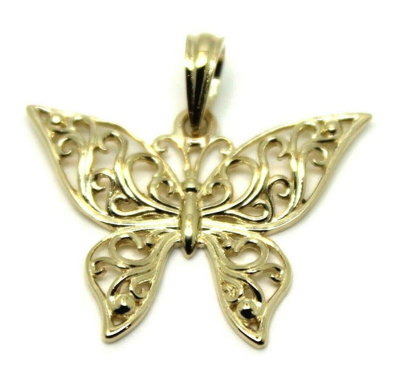 Kaedesigns New Solid Genuine 9ct 9k Yellow, Rose or White Gold Filigree Butterfly Pendant