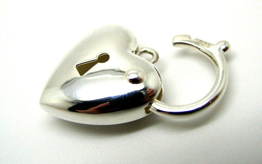 Kaedesigns New Sterling Silver Bubble Heart Padlock Pendant 18mm