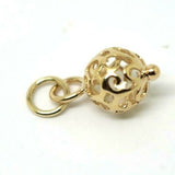 Genuine Double bale 9ct Yellow, Rose or White Gold 10mm Filigree Ball Pendant