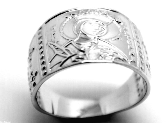 Kaedesigns, Genuine Heavy Solid Sterling Silver 925 St Saint Catherine Ring - Choose your size