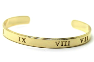 18ct FULL SOLID Heavy Yellow gold custom made CUFF or BANGLE  Engraving of your choice, symbols, letter or numbers