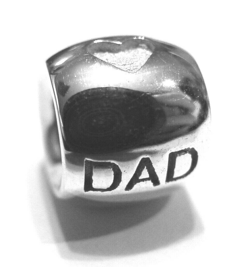 Genuine 14ct Yellow or Rose or White Gold DAD BEAD CHARM