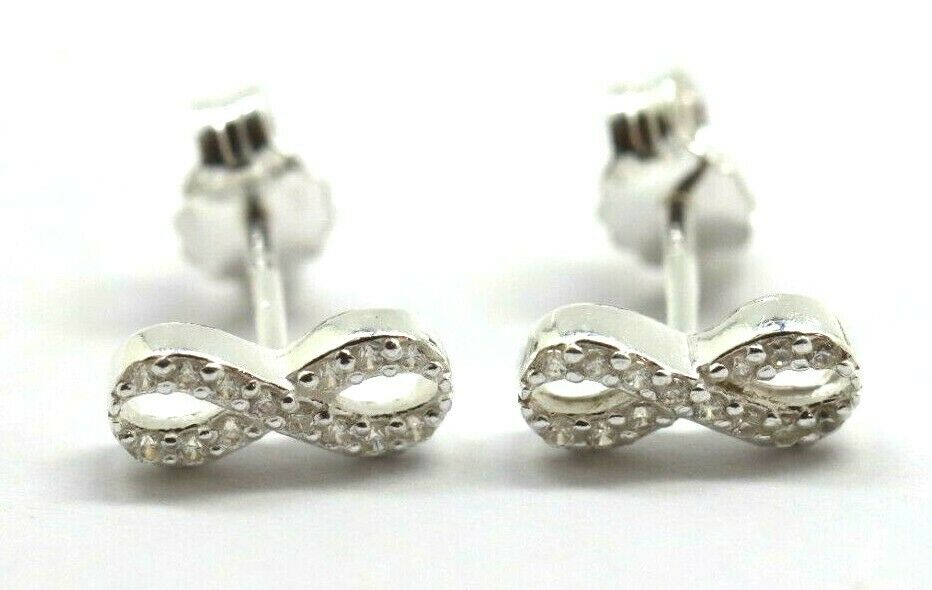 Sterling Silver Small Cubic Zirconia Infinity Earrings