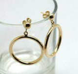 Genuine 9ct 9k Yellow, Rose or White Gold 6mm Half Ball Hoop Stud Circle Earrings