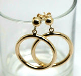 Genuine 9ct 9k Yellow, Rose or White Gold 6mm Half Ball Hoop Stud Circle Earrings