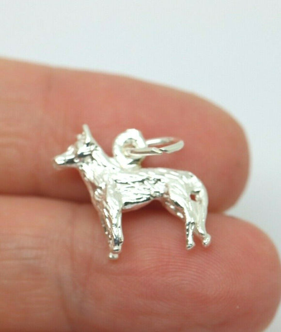 Kaedesigns 3D Genuine Sterling Silver 925 Alsatian Dog / German Shepherd Charm or Pendant