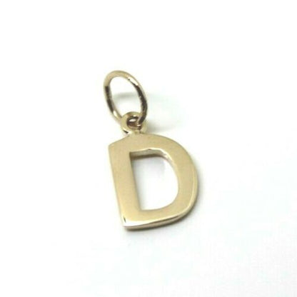 Kaedesigns, Genuine 9ct 9kt Genuine Solid Small Yellow, Rose or white Gold Initial Pendant D