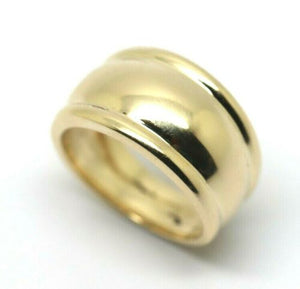 Size J Genuine 9ct Solid Yellow Gold Ridged Heavy 10mm Dome Ring *Free express post in oz