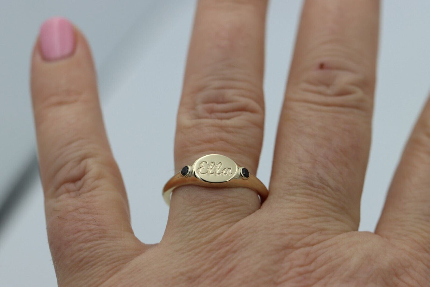 Genuine 9ct 9K 375 Yellow, Rose or White Gold 375 Oval Garnet (Birthstone Of January) Signet Ring