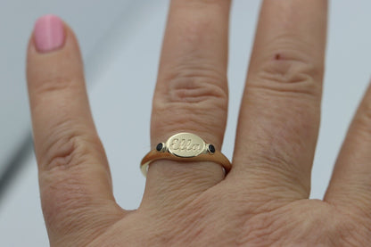 Genuine 9ct 9K 375 Yellow, Rose or White Gold 375 Oval Garnet (Birthstone Of January) Signet Ring